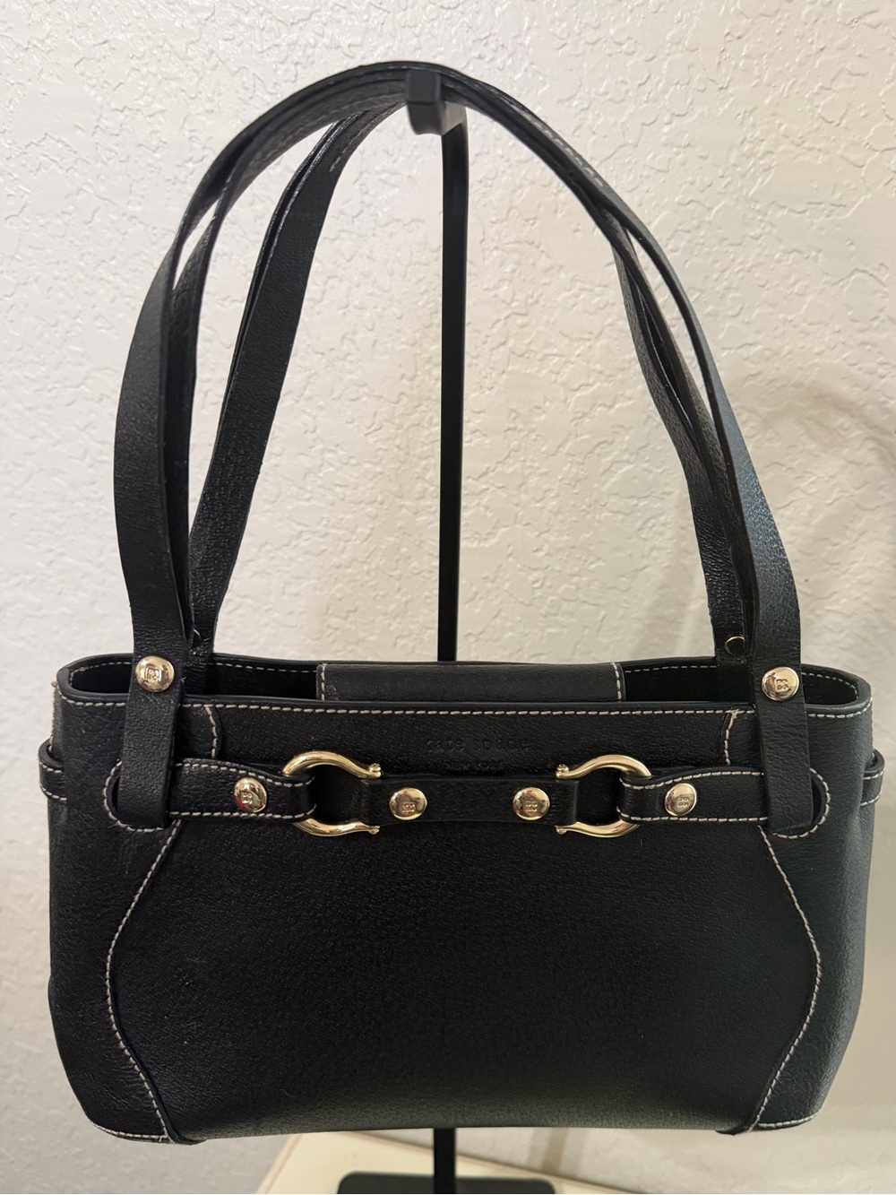 Kate Spade Black Leather Double Handle Shoulder Bag 🩷